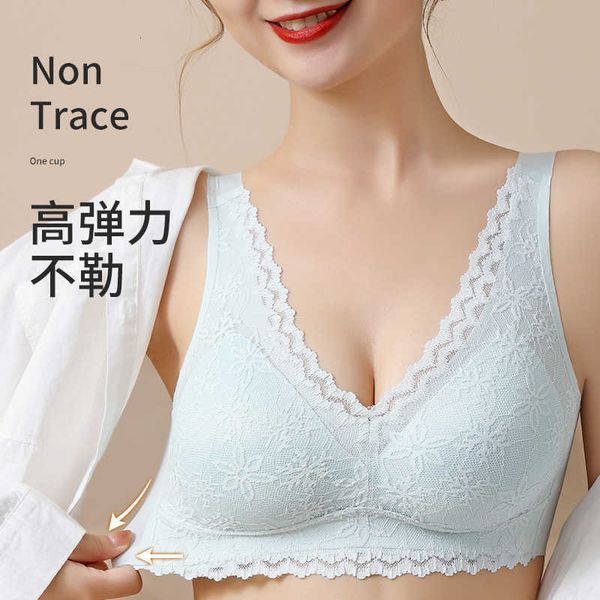 

bra set lingerie latex underwear women's small breast gathered together to prevent sagging no steel ring mark fixed cup vest thin, Red;black