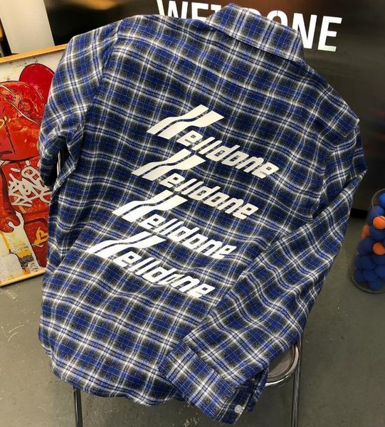 

men's jackets we11 embossed letters blue plaid longsleeved shirts high street fashion brand well for men and women 230213, Black;brown