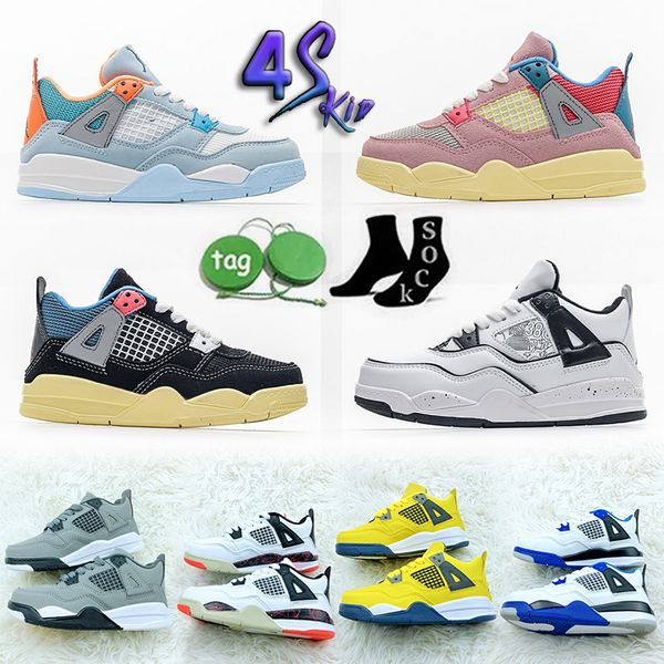 

kids shoes 4 basketball 4s baby shoe designer black cat sneakers toddler boys children red cement military trainers kid youth infants girls