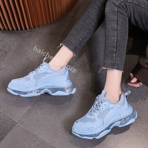 

men women casual shoe white black pink triple s low make old sneaker combination soles boots mens womens shoes sports b0, White;red