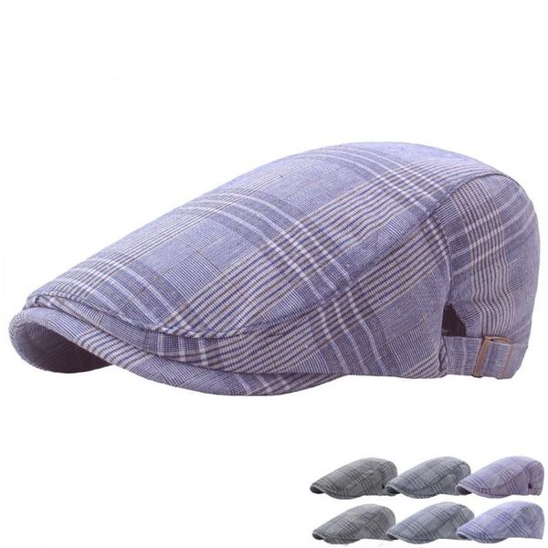 

british berets retro plaid man painter cap newsboy hat female artistic hats spring autumn flat caps cotton beret boina casual elastic europe, Yellow