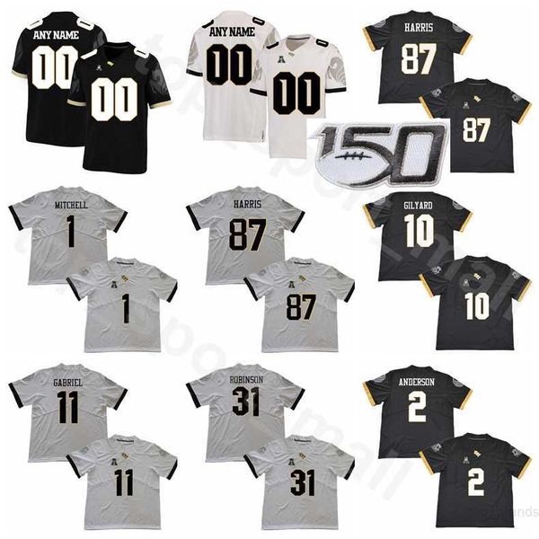 

ncaa college university of central florida football 10 eriq gilyard jersey 87 jacob harris eric mitchell aaron robinson bentavious thompson, Black