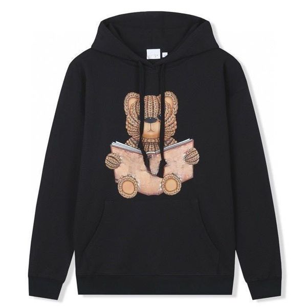 

burbeery designer hoodie hoody mens female hoody teddy designer pullover hoody sweatshirt letter printed long sleeve crewneck loose hooded, Black