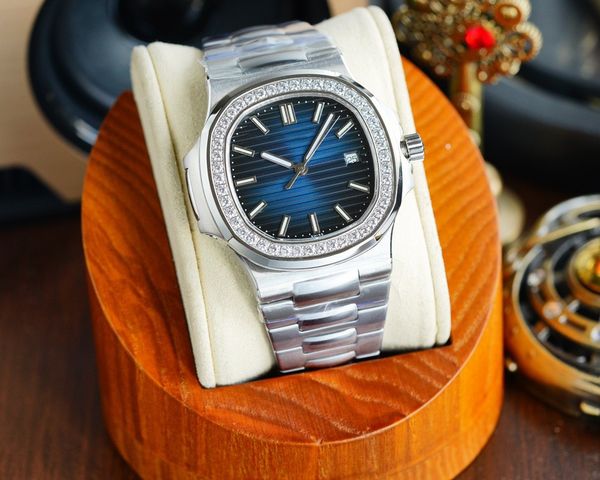 

luxury watch men's automatic mechanical diamond watch size 40mm movement watches sapphire crystal glass stainless steel waterproof lumi, Slivery;brown