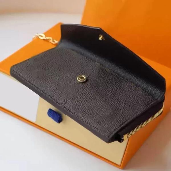 

M69431 Wallet for woman CARD HOLDER RECTO VERSO Designer Fashion Womens Mini Zippy Organizer Coin purse bag Belt Charm Key Pouch Pochette women Wallets bagshoes1888, Brown flower - black