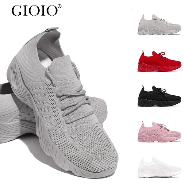 

dress shoes women's sneaker shoes female lace-up casual tennis sport gym outdoor climing running shoes mesh breathable zapatillas mujer, Black