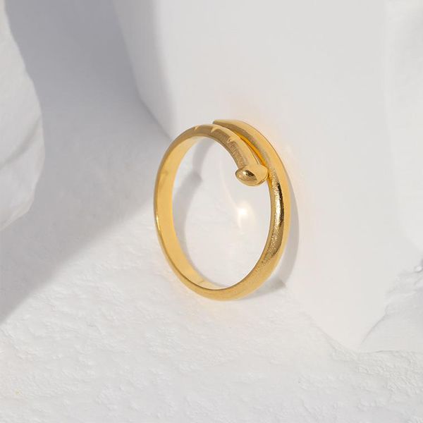 

nail ring women luxury designer jewelry couple love rings stainless steel alloy gold-plated process fashion accessories never fade not5w0s, Silver