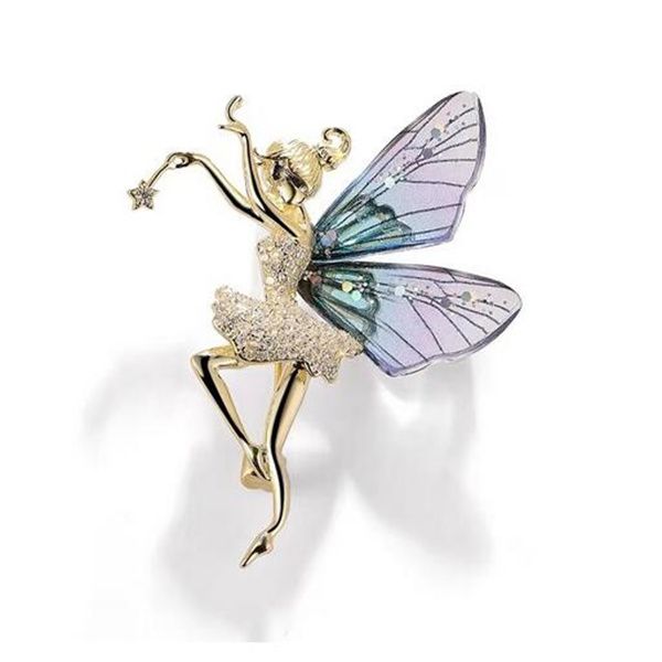 

angel inlaid zircon brooch alloy rhinestone sequin corsage for women jewelry gifts jewelry gift gc1909, Gray