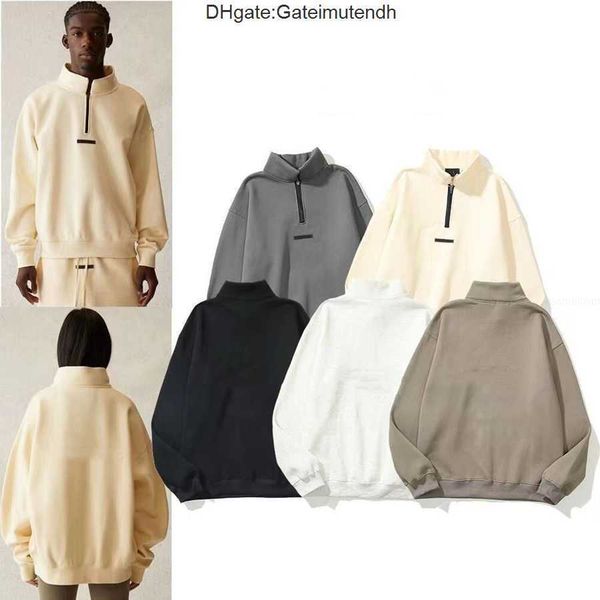 

ess classic men's and women alike hoodie long sleeve essential trapstar cashmere thick sweater women's sweat shirts loose spring s, Black