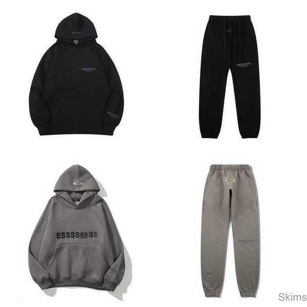 

men's luxury tracksuits sweatshirts letter es hoodies men women sportswear pants suit hooded sweater casual pullover couple mvcd, Gray