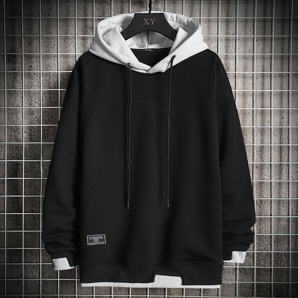 

men's hoodies sweatshirts men hoodies casual harajuku hoodie solid color men fashion clothing pullover hoodie men spring and autumn sw, Black