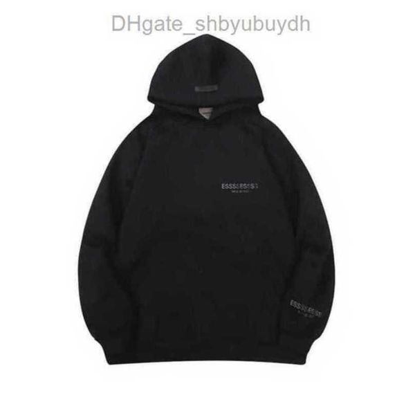 

men's hoodies sweatshirts luxury ess essentials jackets men women chest letter pullover hooded hip hop loose sweatshirt sweater cas658, Black