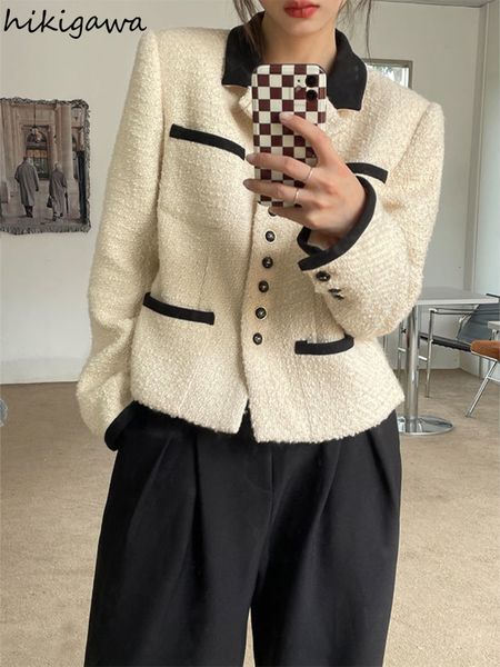 

womens jackets temperament for women ropa mujer vintage fashion tunic outwear office lady korean loose elegant coat y2k clothes 230214, Black;brown