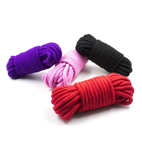 

set 10  cotton bdsm rope slave toys for couples games shibari rope binding role-playing bondage restraint ro, Black;white