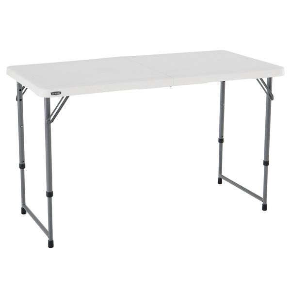 

lifetime 4 fold in half adjustable table white granite fold out chair