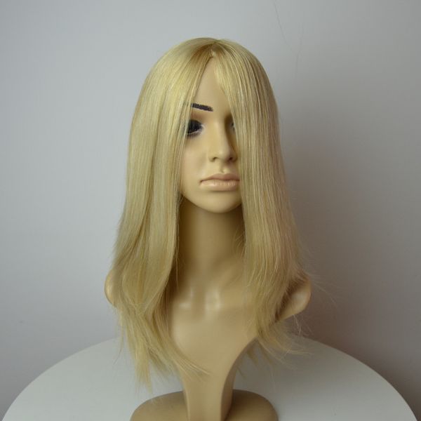 

platinum jewish wig blonde kosher wigs multidirectional 20 inch 22# big layer 140% density vietnamese virgin hair sheitles, Black;brown