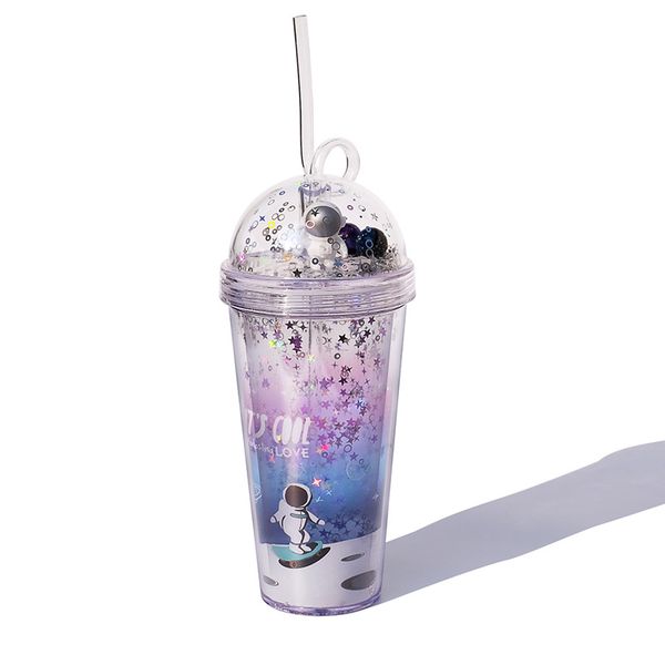 

water bottles space cup straw cup creative plastic cup gift water cup summer cup