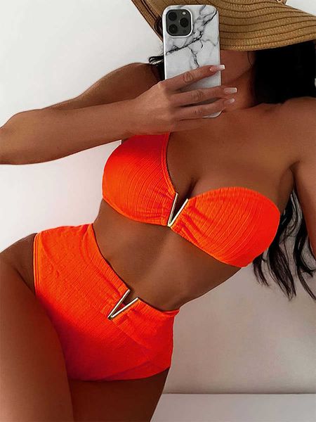

women's swimwear 2022 push up v bikinis women solid swimwear triangle bikini set female pleated swimsuit brazilian bathing suits beach, White;black