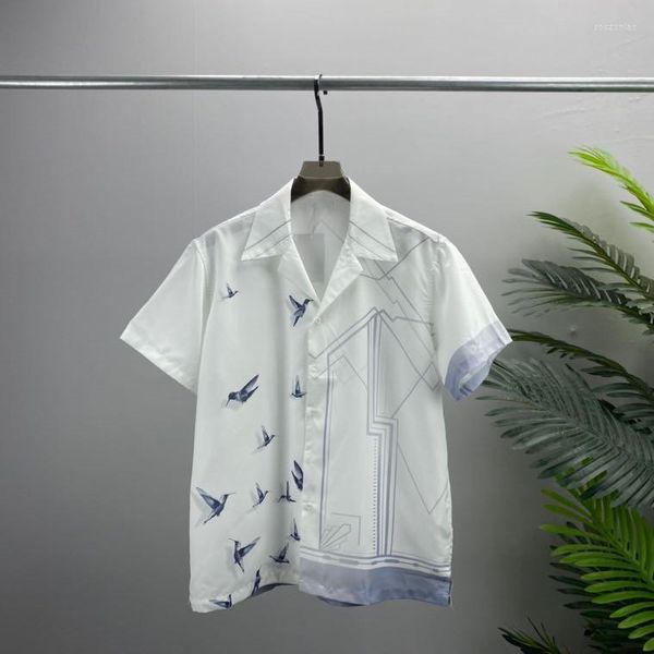 

men's casual shirts j12132 fashion men's 2023 runway luxury european design party style clothing, White;black
