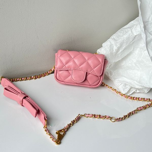 

french designer classic mini flap waist bags with bowknot waistpack chest purse ghw crossbody shoulder cosmetic case tiny coin vanity luxury