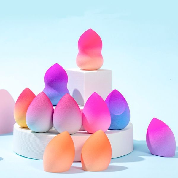 

makeup tools sponge gradient color egg foundation water drop shape smooth applying cosmetic peach puff powder wet dry dual use 230214