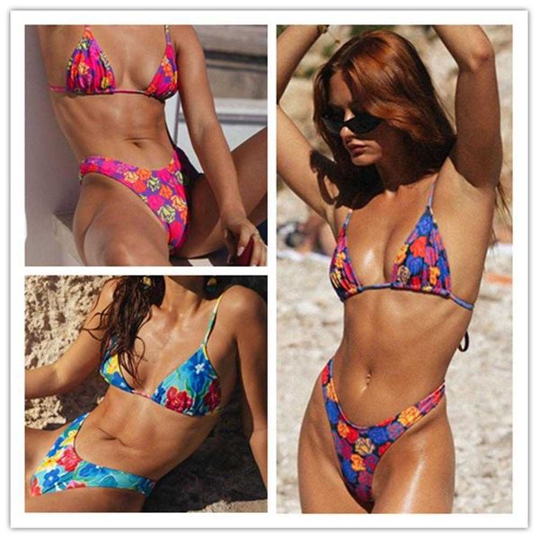 

swimsuit womens split multi color swimwear printed beach bikini strap, White;black
