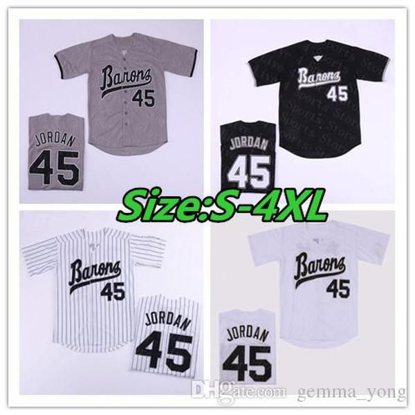 

men's birmingham barons 45 michael mj jersey black white grey stitched movie baseball jerseys mix order size s-4xl, Blue;black