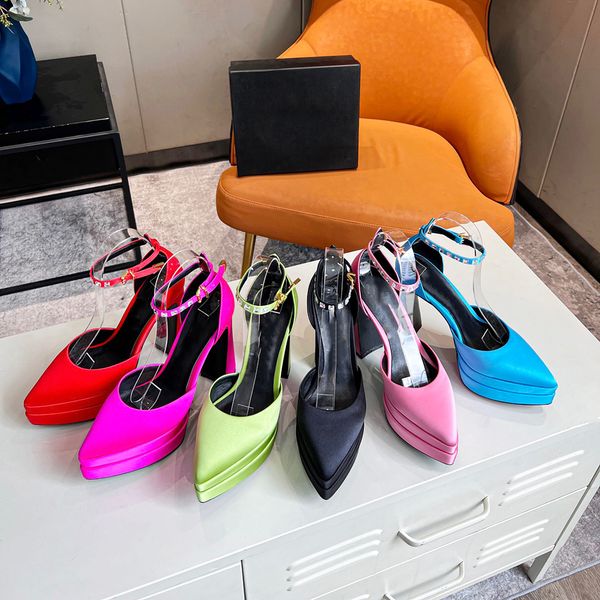 

casual shoes 2023latest fashion pink sandals patent leather highheeled shoes pointed decorative pump 95cm dress dinner luxury designer sanda, Black