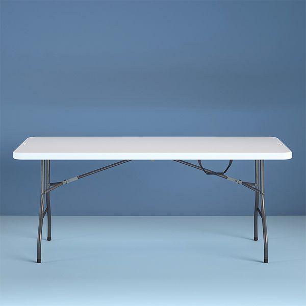 

cosco 8 foot centerfold folding table white lorum korum chair