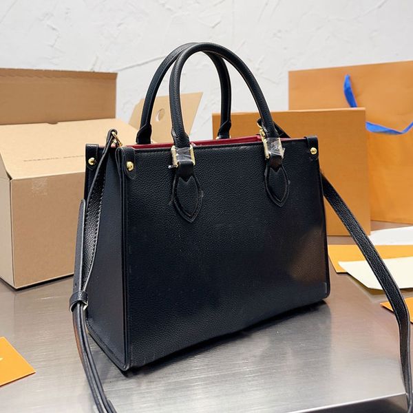 

25cm handbag tote bag classic women shoulder bags genuine leather long strap fashion letter printing gold hardware 5a quality handbags purse