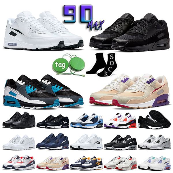 

2023 original 90s running shoes 90 men women airmaxs triple black white bacon rose pink infrared hyper grape easter viotech laser blue light