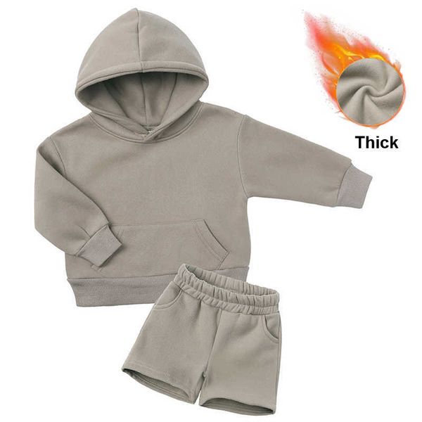 

sets lzh toddler boys clothing set winter fashion hooded thickened long sleeve pcs outfits for baby girls sports suit year, White