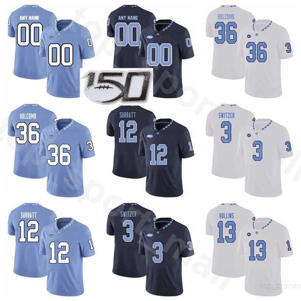 

men women youth north carolina tar heels ncaa college football chazz surratt jersey cole holcomb ryan switzer marquise williams mack hollins, Black