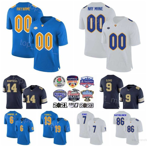 

ncaa college football pitt panthers 9 kedon slovis jersey university 19 nate yarnell 6 rodney hammond jr 14 konata mumpfield 86 gavin bartho, Black