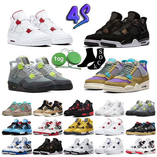 

retro basketball shoes 4s iv jumpman university blue red thunder offs white sail infrared jorda 4 j4 men women trainers
