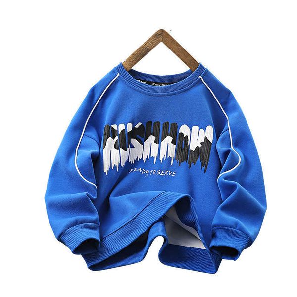 

clothing sets boys' long-sleeved sweater 2023 spring clothing new chil1en's korean fashion casual middle and large chil1en's, White