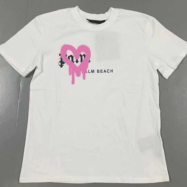 

mens designer tshirt t shirts palms spray love heart print short-sleeved t shirt fashion angels women graphic tees t-shirts ffw, White;black