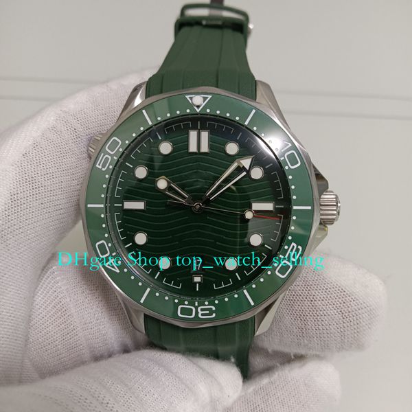 

007 sport watch with box for mens ceramic bezel professional 300m 42mm green dial rubber bracelet cal.8800 movement mechanical new model aut, Slivery;golden