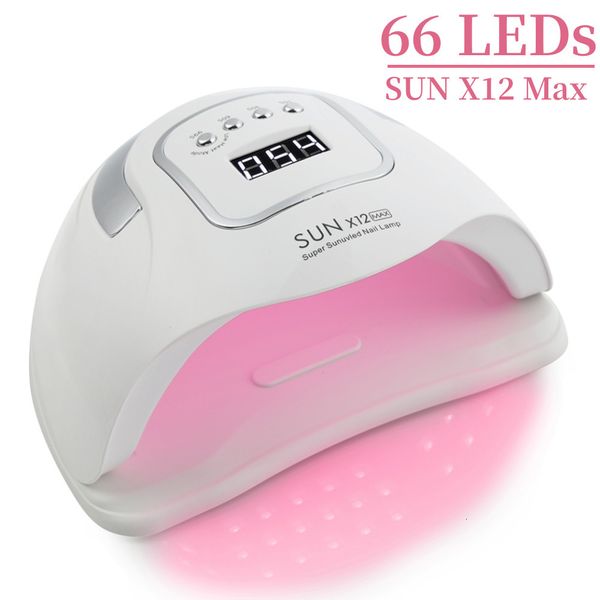 

nail dryers high power sun x12 max 66 pcs lamp uv led for drying all gel polish with large lcd touch smart sensor manicure salon 230214