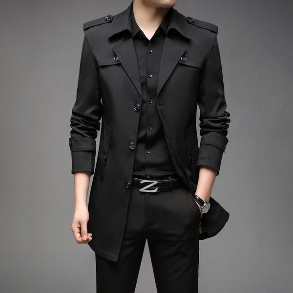 

men's jackets spring men trench fashion england style long trench coats mens casual outerwear jackets windbreaker brand mens clothing 2, Black;brown
