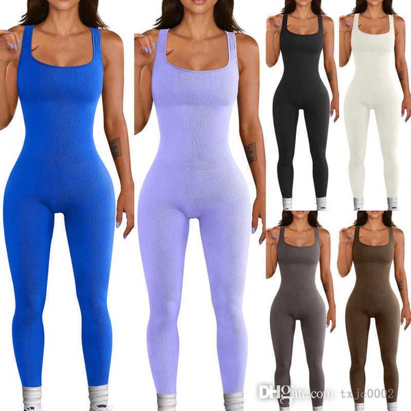 

summer women active jumpsuits sleeveless vest onesies knitted bodysuits square neck slim workout rompers, Black;white