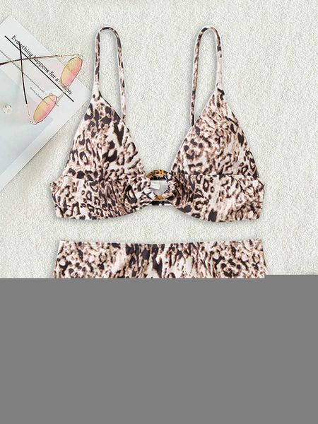 

women's swimwear bikini swimsuit women 2023 new leopard sling circles bikinis set high waist swimwear summer beach wear bathing suit fe, White;black