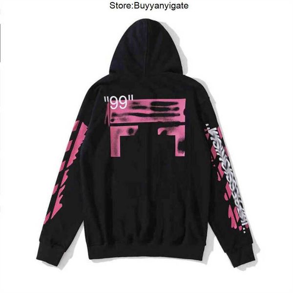 

mens off designer white hoodie sweatshirt men women sweater long sleeve pullover brand s streetwear 95ke, Black