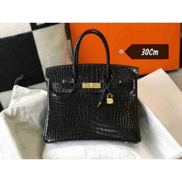 

women's handbag herme birkin genuine leather lacquered crocodile shoulder
