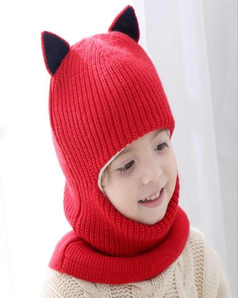 

caps hats children039s autumn winter knitted beanie korean cute dog cartoon baby onepiece warm wool 25 yearsw2210189583720, Yellow
