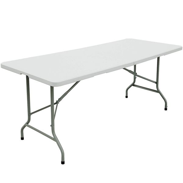 

6ft portable plastic folding table white