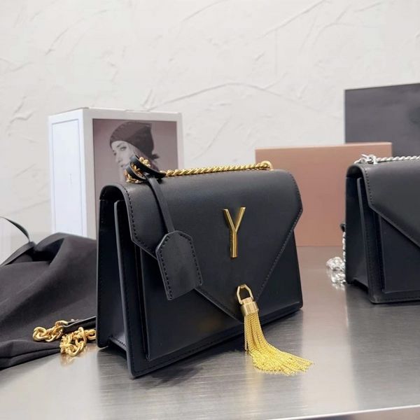 

woman sunset tassel bags designer bags crossbody shoulder chain bag plain letters mini flaps cross body 2023