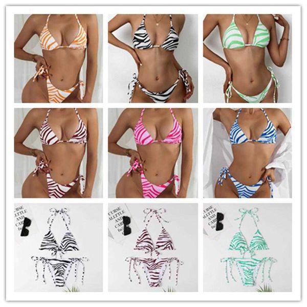 

bikini ins striped bandage lace gradient up womens swimsuit, White;black