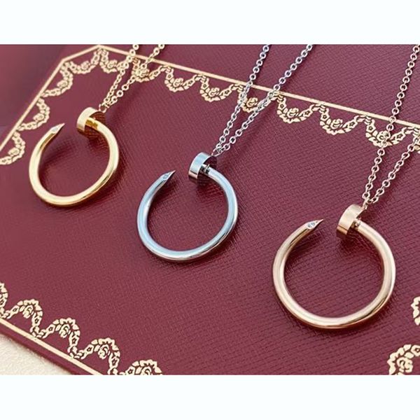 

designer design nail necklace female jewelry fashion necklace pendants high end brand pendant christmas valentine gift party wedding accesso, Silver
