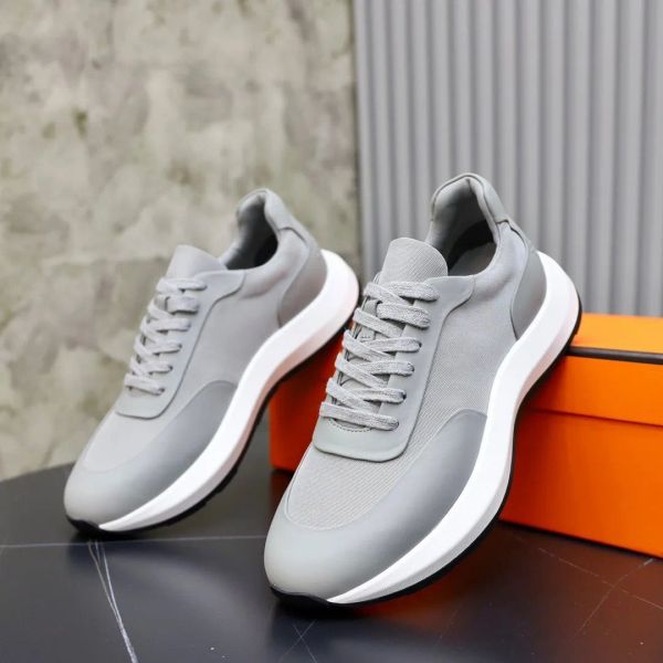 

2023 wholesale men fairplay sneaker shoes technical canvas calfskin leather runer sports shoe canvas-covered sole comfort casual walking eu3, Black